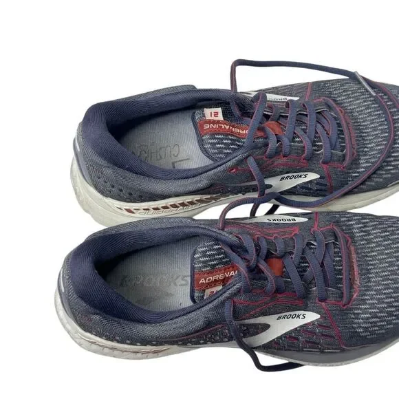 Brooks Adrenaline GTS 21 blue and red running shoes size 9 - Picture 5 of 14